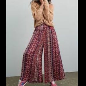 Anthropologie Aria Pleated Lounge Pants Silky wide leg XS